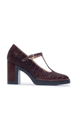 Noto T-Strap Mary Jane Pump Chocolate Wine