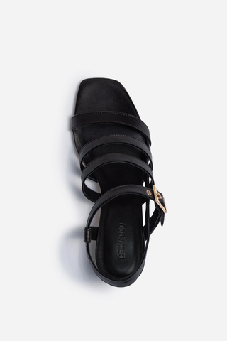 Novi Mid Heel Sandal Black Antique Calf