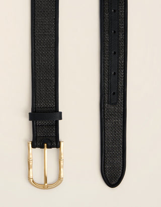 Ella Seagrass Belt Black