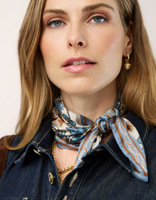 Silk Scarf Japonica Bird Parchment