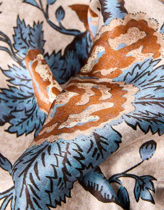 Silk Scarf Japonica Bird Parchment