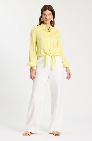 Gianna Linen Pant White