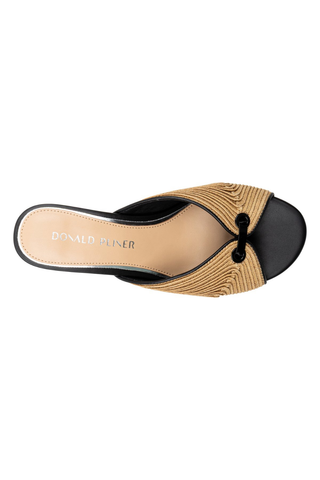 Patrice Kitten Heel Black Raffia