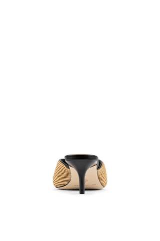 Patrice Kitten Heel Black Raffia