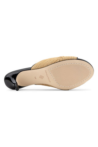 Patrice Kitten Heel Black Raffia