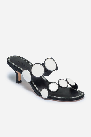 Prya Kitten Heel Black & Off-White