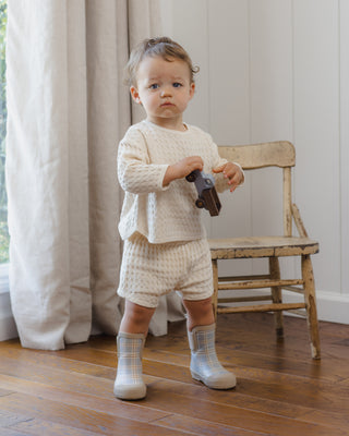Rain Boots Blue Plaid