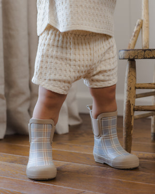 Rain Boots Blue Plaid