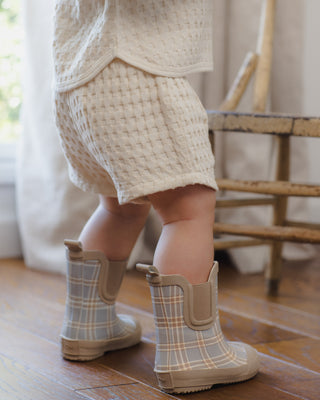 Rain Boots Blue Plaid