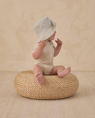 Zip Rashguard One-Piece Blue + Butterscotch Stripe