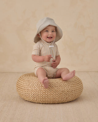 Zip Rashguard One-Piece Blue + Butterscotch Stripe