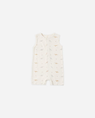 Ribbed Henley Romper Dinos