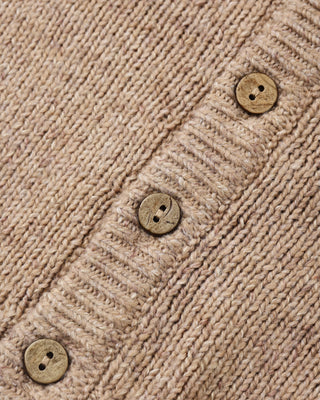 Ruffle Collar Cardigan Heathered Almond