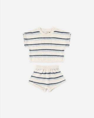 Relaxed Summer Knit Set Ocean Stripe