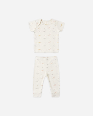 Ribbed Short Sleeve Tee + Legging Set Dinos