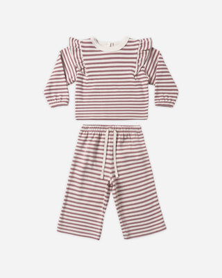 Ruffle Cozy Set Mulberry Stripe