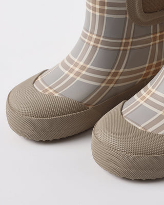 Rain Boots Blue Plaid