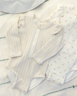 Byron Rashguard One-Piece Blue + Butterscotch Stripe