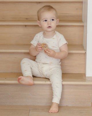 Ribbed Short Sleeve Tee + Legging Set Dinos