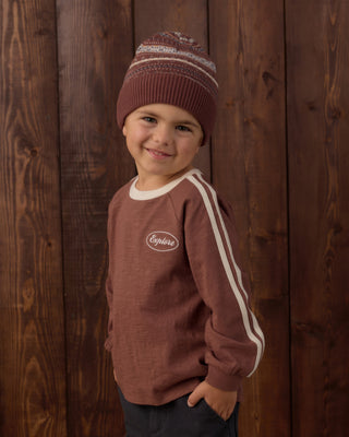 Beanie Multi Stripe Mulberry