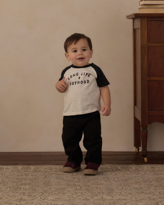 Raglan Short Sleeve Tee Long Live Boyhood Black