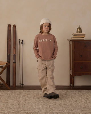 Raw Edge Long Sleeve Tee Apres Ski Clay