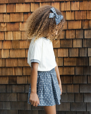 Tiered Mini Skirt Ditsy Marine