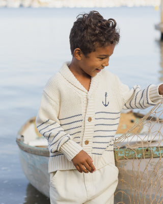 Shawl Cardigan Natural and Marine