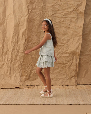 Rose Mini Skirt Seafoam