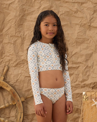 Crop Rashguard Set Nautical Ivory