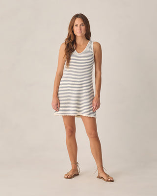 Women’s Crochet Tank Mini Dress Marine Stripe Ivory