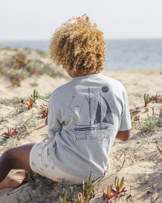 Relaxed Tee Seas The Day  Light Blue