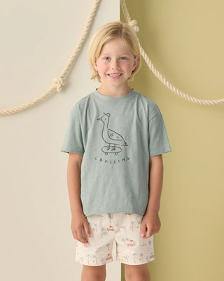 Raw Edge Tee Cruising Green