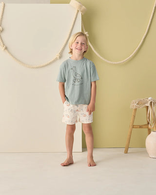 Raw Edge Tee Cruising Green