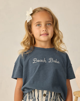 Boxy Tee Beach Babe Navy