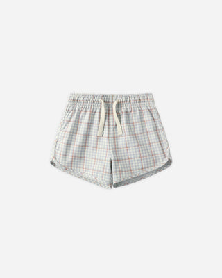 Swim Trunks Light Blue Plaid