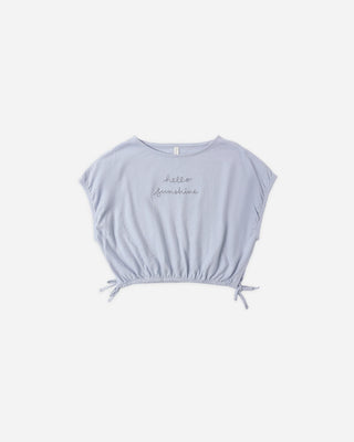 Cropped Cinch Tee Hello Sunshine Periwinkle