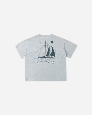 Relaxed Tee Seas The Day  Light Blue