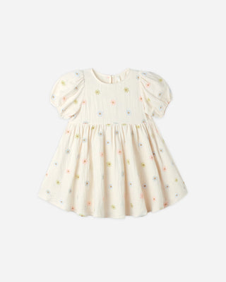 Marley Dress Embroidered Daisies Natural