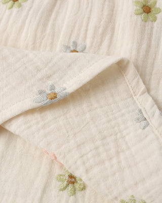 Marley Dress Embroidered Daisies Natural