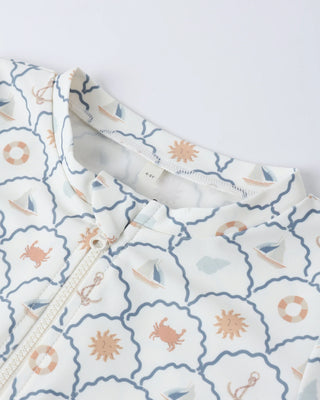 Crop Rashguard Set Nautical Ivory