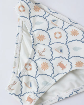 Crop Rashguard Set Nautical Ivory