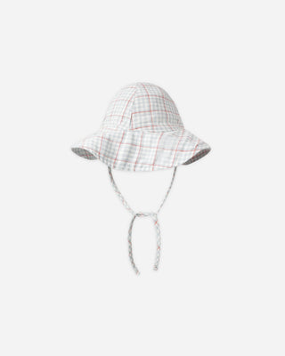 Floppy Sun Hat Light Blue Plaid
