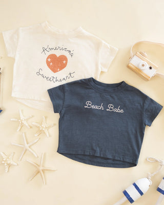 Boxy Tee Beach Babe Navy