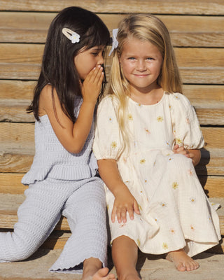 Marley Dress Embroidered Daisies Natural