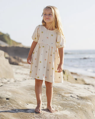 Marley Dress Embroidered Daisies Natural