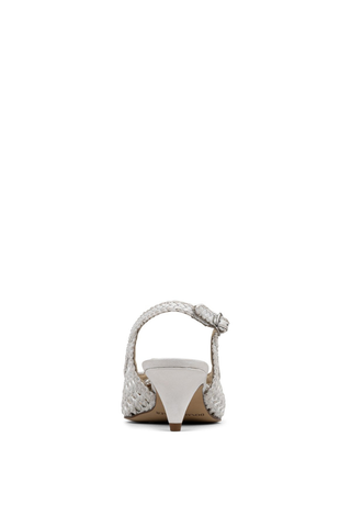 Risha Kitten-Heel Sling Off-White