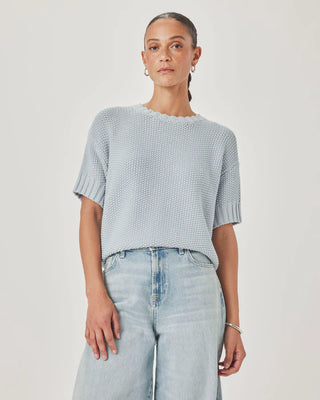 Ann Marie Short Sleeve Sweater Country Air Blue