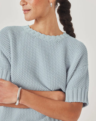 Ann Marie Short Sleeve Sweater Country Air Blue