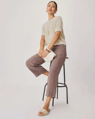 Ann Marie Short Sleeve Sweater Light Fawn